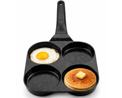 CeraFusion Pancake Pan Keramisch - 4-Vaks - Pannenkoekenpan - Pancake Maker - Eierpan - Pannekoekenpan - Omeletmaker - Omeletpan - Inductie - PFAS vrij