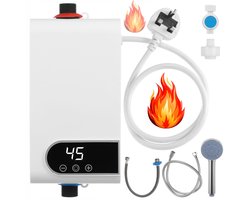 Supvox Compacte Doorstroomverwarmer 5500W – Snel Warm Water, Temperatuurregeling, Douchekop Inbegrepen