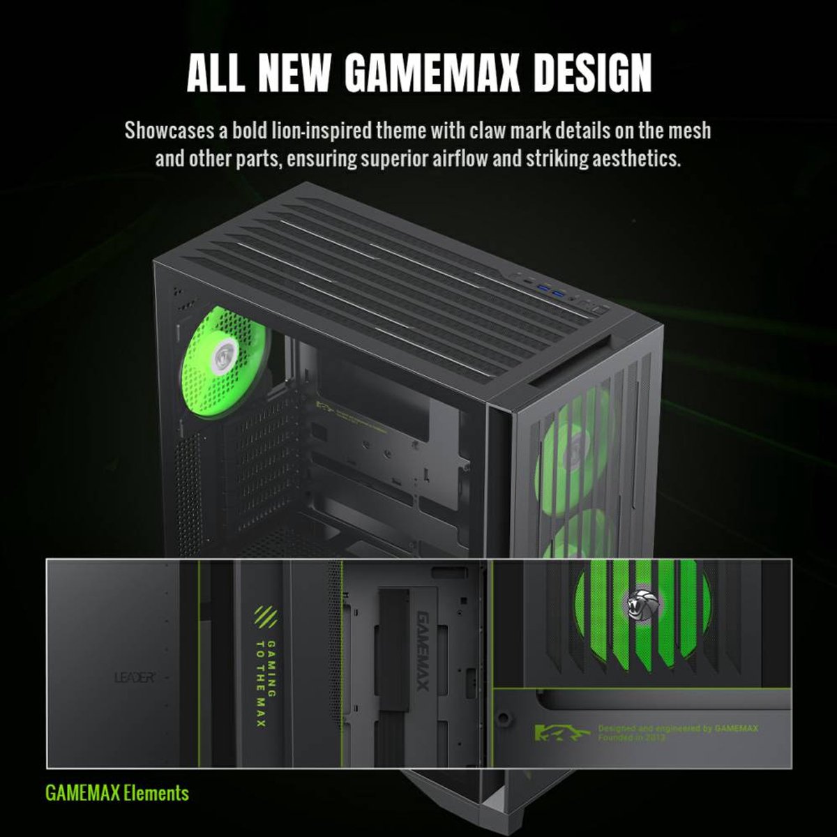 GameMax Leader 2 BK Full Tower Zwart