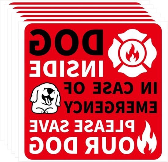 KARZO - Set van 6 Pet Alert Veiligheidsstickers voor Brand Redding ...