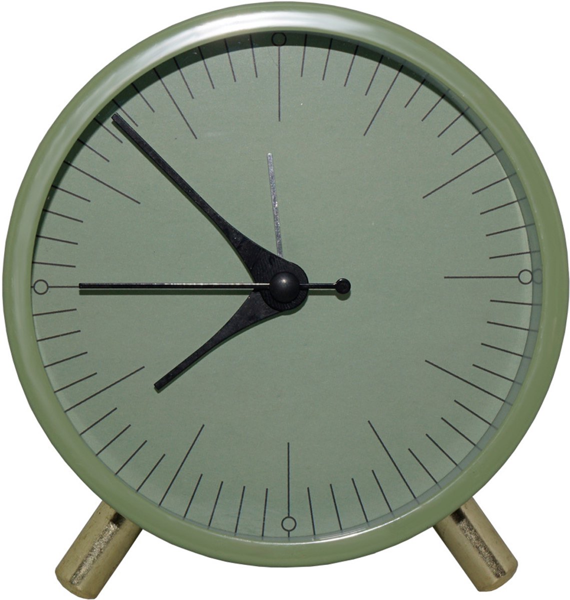 longziming -Stille Wekker Groen - Retro Bureau- en Nachtklok met Nachtverlichting - 2x AA Batterijen - Voor Woonkamer, Slaapkamer en Kantoor