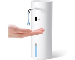 Contactloze automatische zeepdispenser, 440 ml, roestvrijstalen sproeier, 6 instelbare standen en slimme sensor van de derde generatie, stille en contactloze werking, geschikt voor keuken/badkamer/toilet (wit).