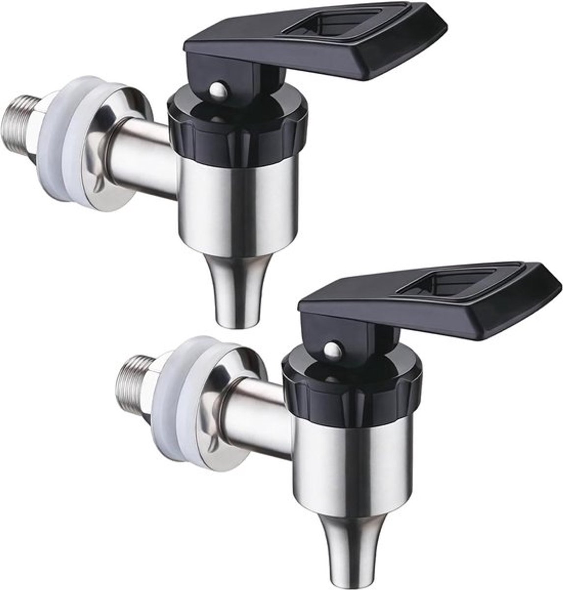 Set van 2 drankdispensers met roestvrijstalen bierkraan en waterdispenser - ideaal voor feestjes.