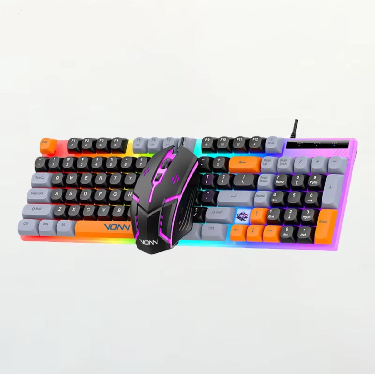 Gaming Toetsenbord en Muis Set – 98 Toetsen – RGB Verlichting – Bedraad – Zwart