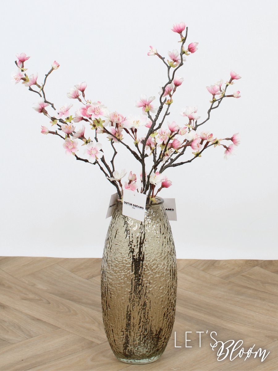 Let's Bloøm | Zijden Kunst Bloesem Tak | 3 stuks | Roze | Wit | 60 cm | Appelbloesem | Kunsttak | Zijdentak | Kunstbloemen | Zijdenbloemen |