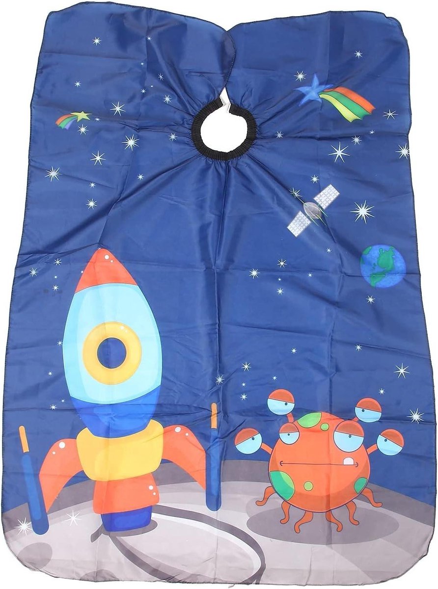 Waterdichte kinderkapperscape voor peuters - Cosmisch design - Haar knippen kappercape