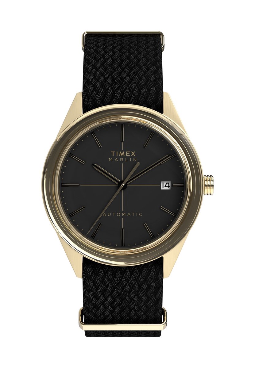 Timex Marlin® Jet Automatic Mechanisch Automatisch Horloge Zwart Kast: 100% Roestvrij Staal | Armband 100% Textile 38 mm TW2Y24300AJ, TW2Y24400AJ