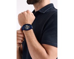 Nautica Nct Starboard Quartz Analoog Horloge Blauw Kast Gemaakt Van 100% Abs En Een Bandje Van 100% Pu 42 NAPSBF501, NAPSBF502