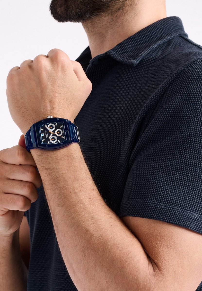 Nautica Nct Starboard Quartz Analoog Horloge Blauw Material 100% Abs 100% Puarmband 42 mm NAPSBF501, NAPSBF502