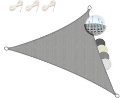 Waterdicht rechthoekig zonnezeil - 15 x 2 meter - schaduwnet - bevestigingskoord - zonwering - balkon terras tuin