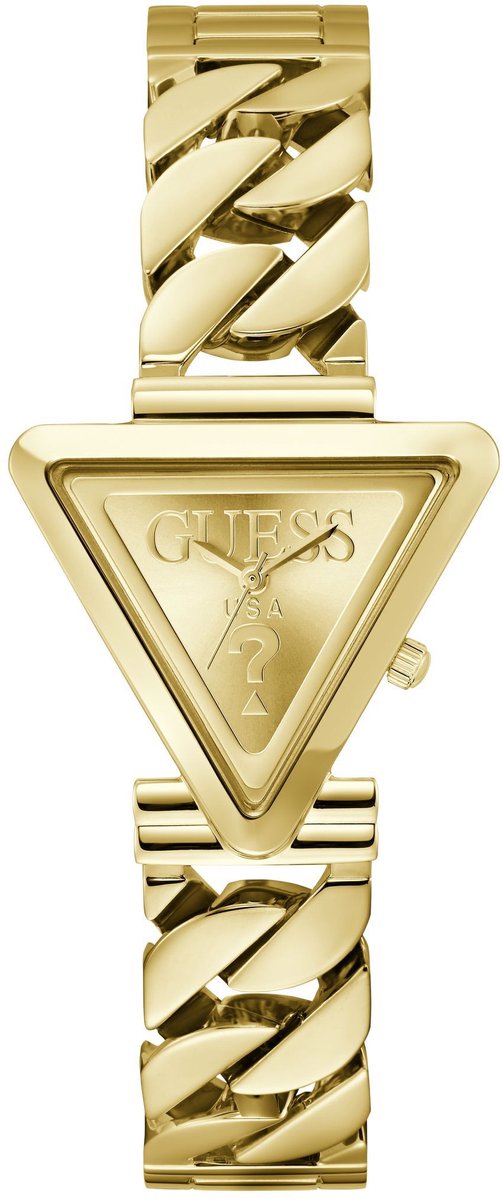 Guess Fame Quartz Analoog Horloge Gouden Toon Case: 100% Recycled Steel | Armband: 100% Recycled Steel 34 mm GW0859L1, GW0859L2