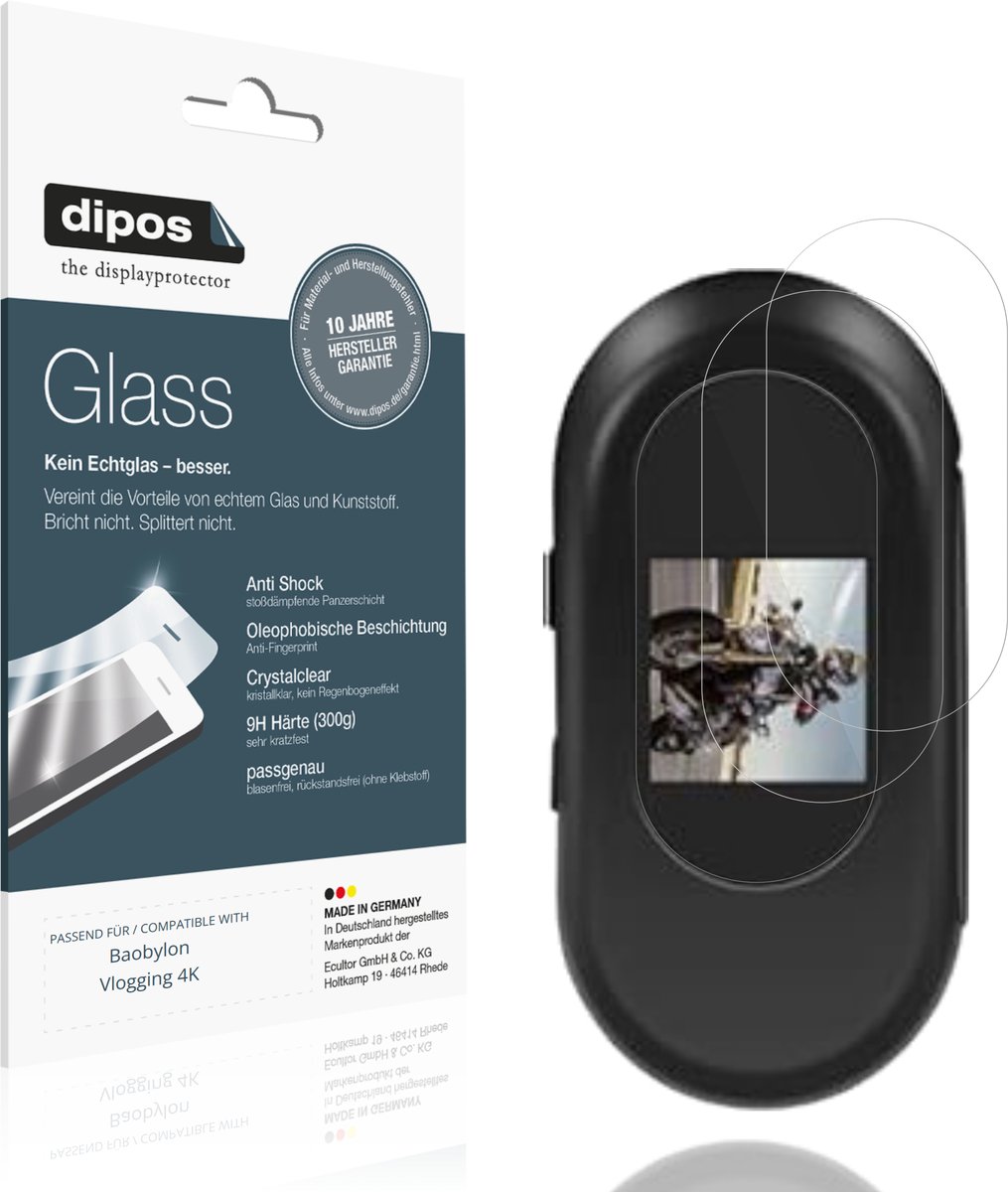 dipos – 2x Pantserfolie geschikt voor Baobylon Vlogging 4K | 9H Screenprotector