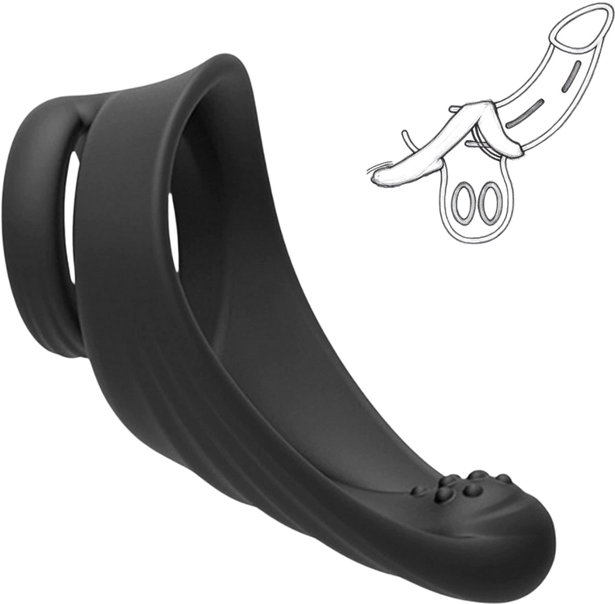 VIVIDIA Silicone Cockring – Penis Ring – Erectie Versterker – Hardere & Langdurige Erecties met Ultra Comfort - Perineum stimulatie – Sex Toy voor Mannen – Zwart