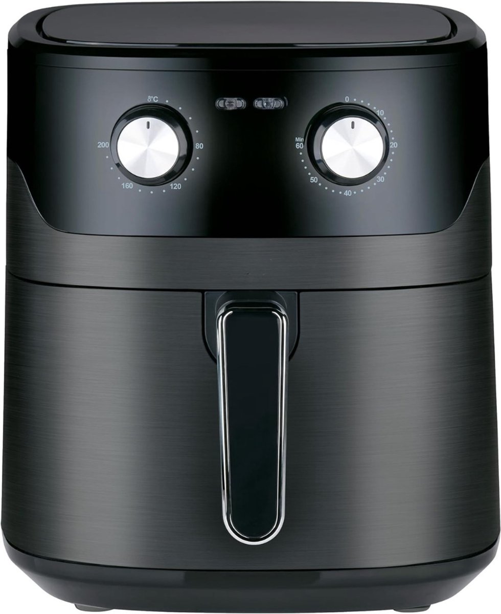 Quvo® Airfryer xl - Airfryer xxl - Heteluchtfriteuse - 6 Liter - Timer tot 60 Minuten - Zwart- 39 cm x 29 cm x 34 cm