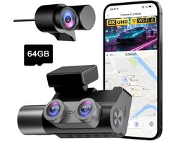 Quvo® Dashcam Voor en Achter - Dashcamera - Parkeermonitor - Nachtzicht - Zwart - 6cm x 12cm x 7cm
