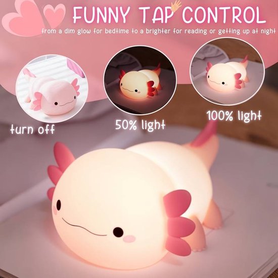 Kindernachtlampje, schattig nachtlampje, oplaadbare lamp, tafellamp, nachtlampje, LED-dieren siliconen babynachtlampje, leuk kamerdecoratie nachtlampje geschikt voor kinderen, meisjes en jongens. — afbeelding 4