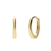 Lucardi Dames Zilveren goldplated oorringen met zirkonia 12mm voor dames - Oorbellen - 925 Zilver - Goudkleurig