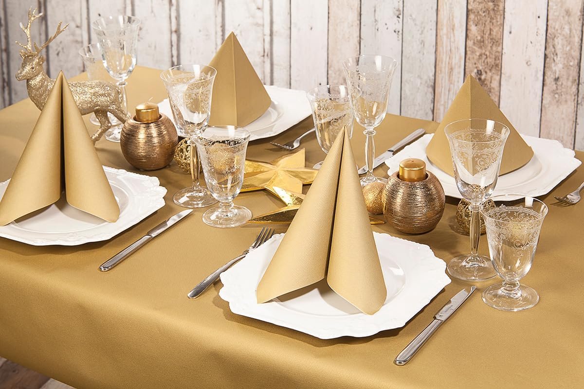 Gouden Airlaid Tafelkleedrol voor Feest en Horeca - 118 cm x 25m