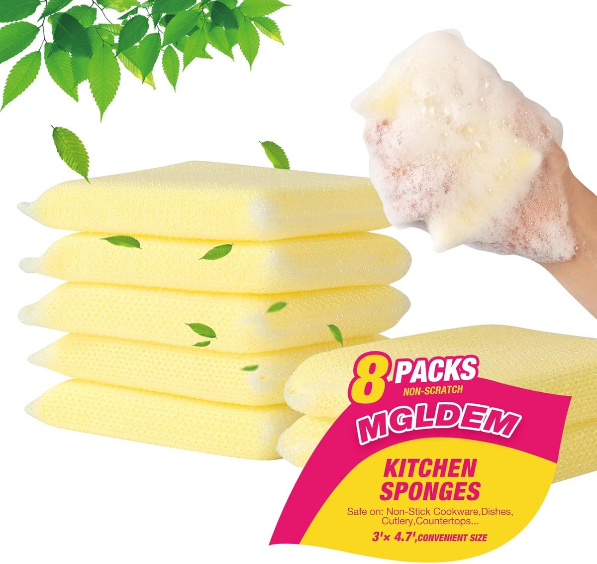 Krasvrije Keukensponzen - Multifunctionele, Duurzame Vaatwastools voor Pannen en Servies