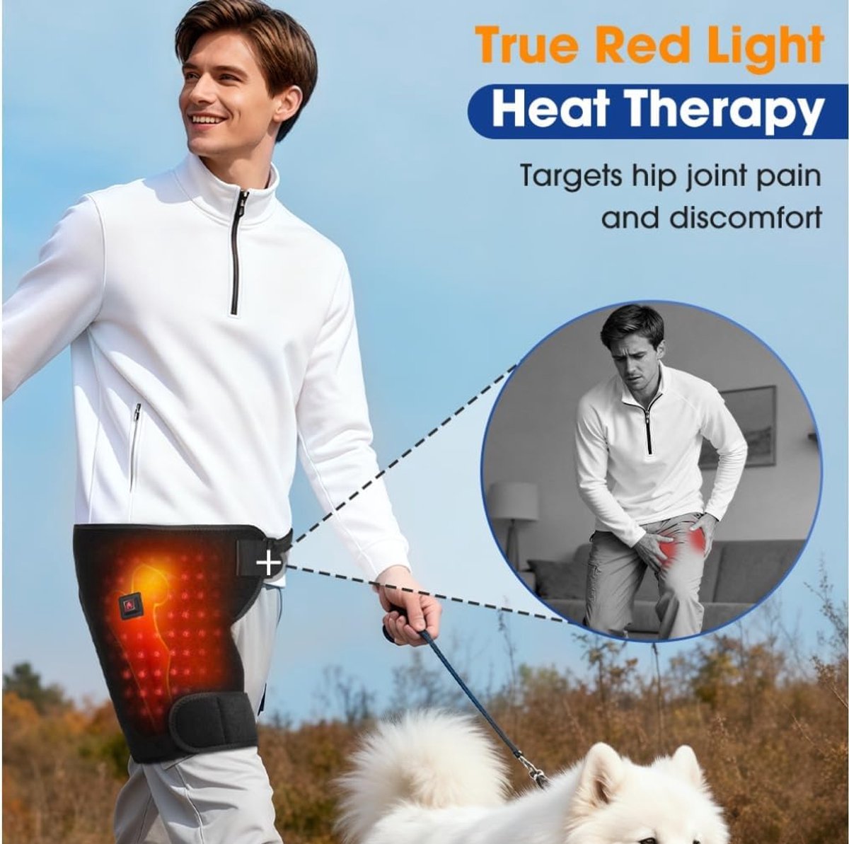 Draagbare Heupverwarmer – met vibratiefunctie en elektrische verwarmde wrap geschikt voor heup, dij en billen – met dubbele stroomopties – geschikt voor thuis, op kantoor en tijdens fitness — cadeau in Cadeau-ideeën - foto 7