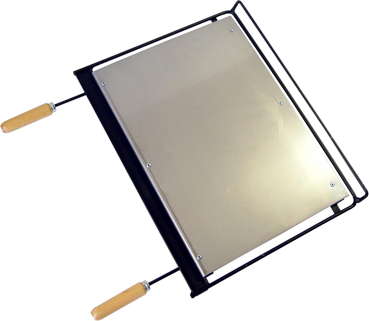 RVS Grillijzer Rechthoekig met Handvat 58 x 40 cm Zwart