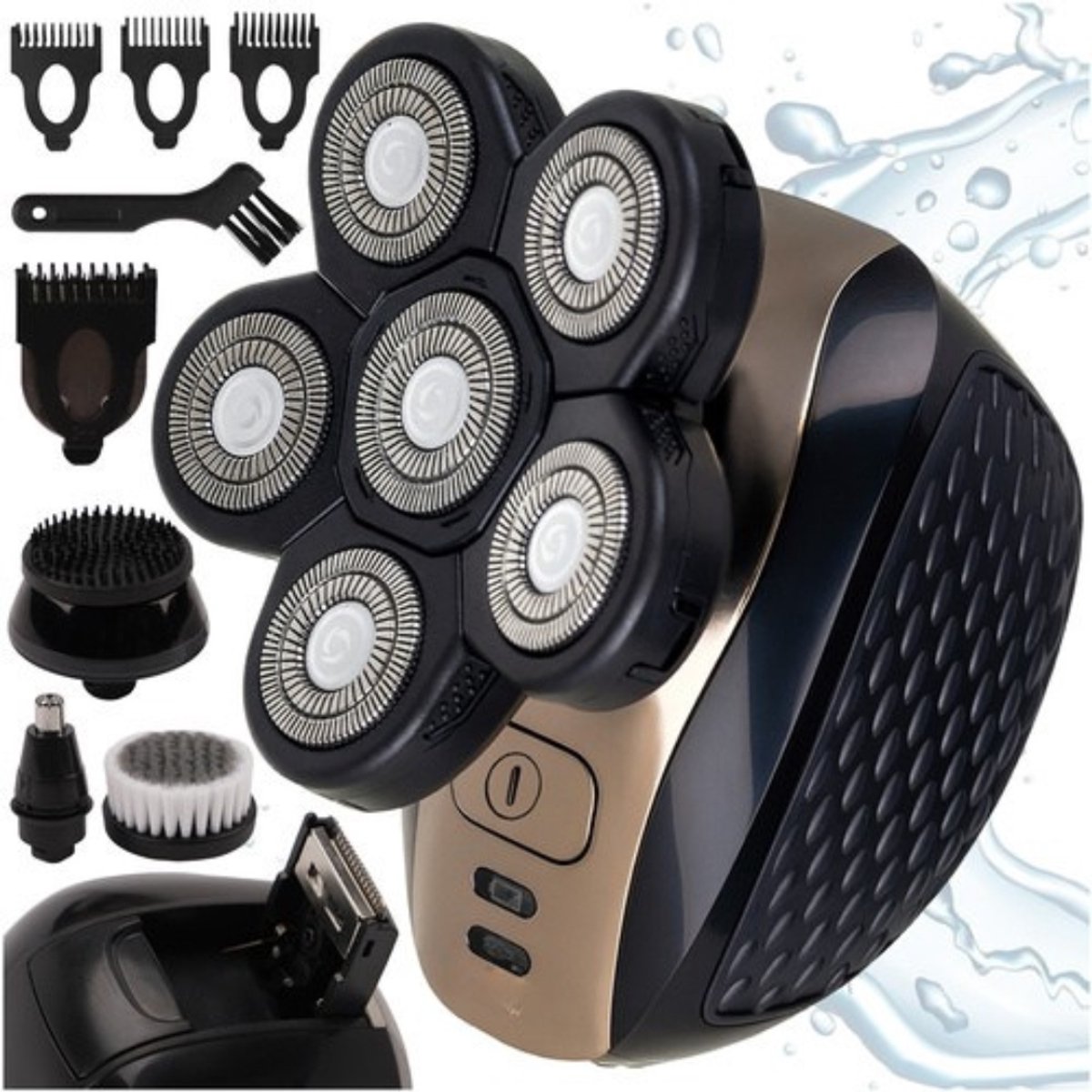 MOZY® - Baardtrimmer - Skullshaver - 6 Opzetstukken - 3 tot 7 mm - voor Dagelijks Gebruik - Gezichtshaar - Neushaar - Neushaartimmer - Oorhaar - Snortrimmer