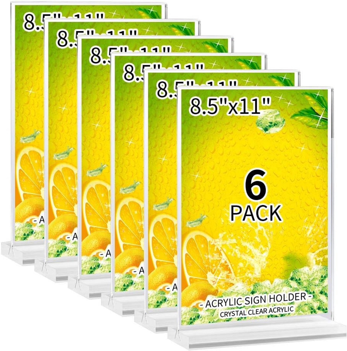 6x Acryl Display Standaard T-Vormig 8,5 x 11 Inch voor Borden, Menu's en Posters