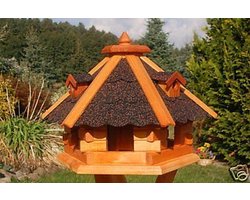 Deko-Shop-Hannusch Vogelhuis/Vogelvoerder Gemaakt van Behandeld Hout Met Asfalt Gordelroos