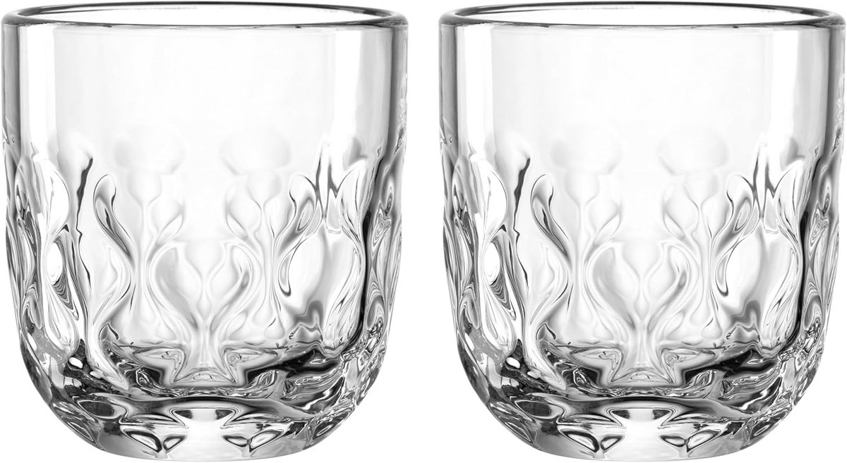 Set van 6 Cappuccinoglazen 220 ml met Druppelstructuur - Vaatwasserbestendig