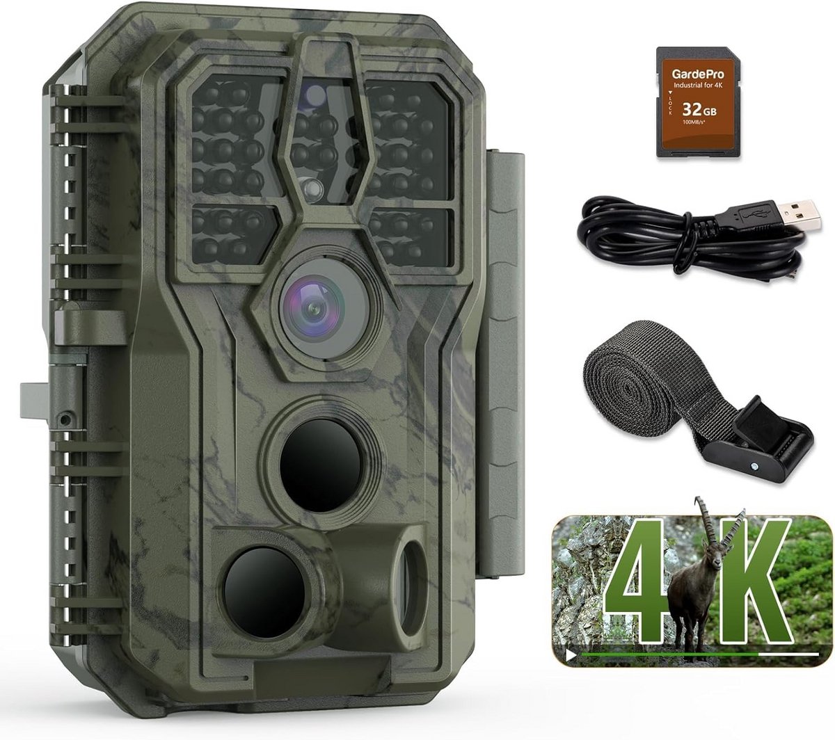 4K Wildcamera met Nachtzicht en Snelle Trigger