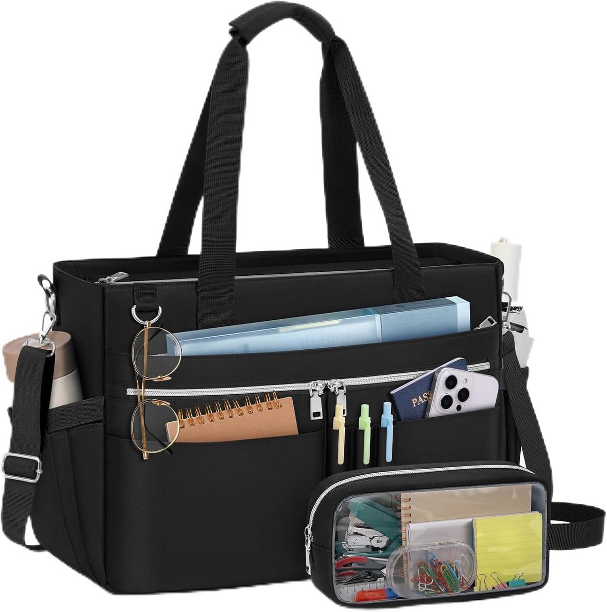 Grote Waterbestendige Laptoptas voor Dames - 15.6 Inch Nylon Tote Bag voor Werk en Reizen