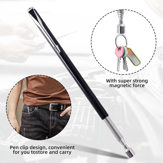 Telescopische Magneetstaaf Set van 3 - Flexibele Magnetische Lifter en Grijper - Extra Sterk tot 3 lb - Ideaal voor Moeilijk Bereikbare Plaatsen van Merkloos	 — afbeelding 4