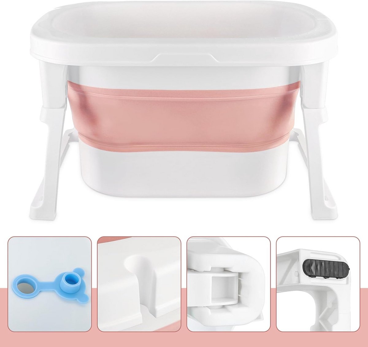 3-in-1 Opvouwbare Babybadkuip met Temperatuurmeting - Voor Baby's van 0-6 Jaar thumbnail 6