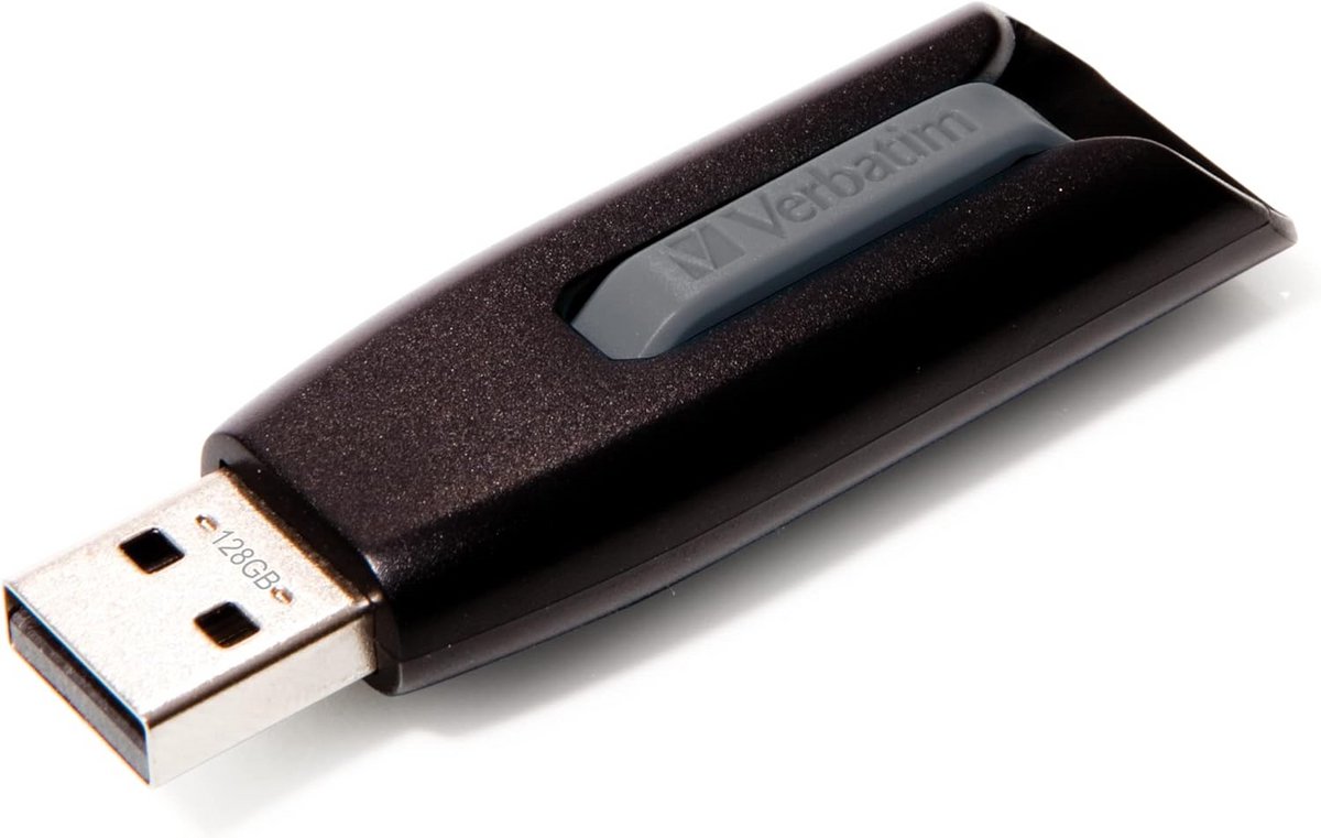 128 GB USB-stick met USB 3.0 en SuperSpeed-interface, Schuifmechanisme, Zwart