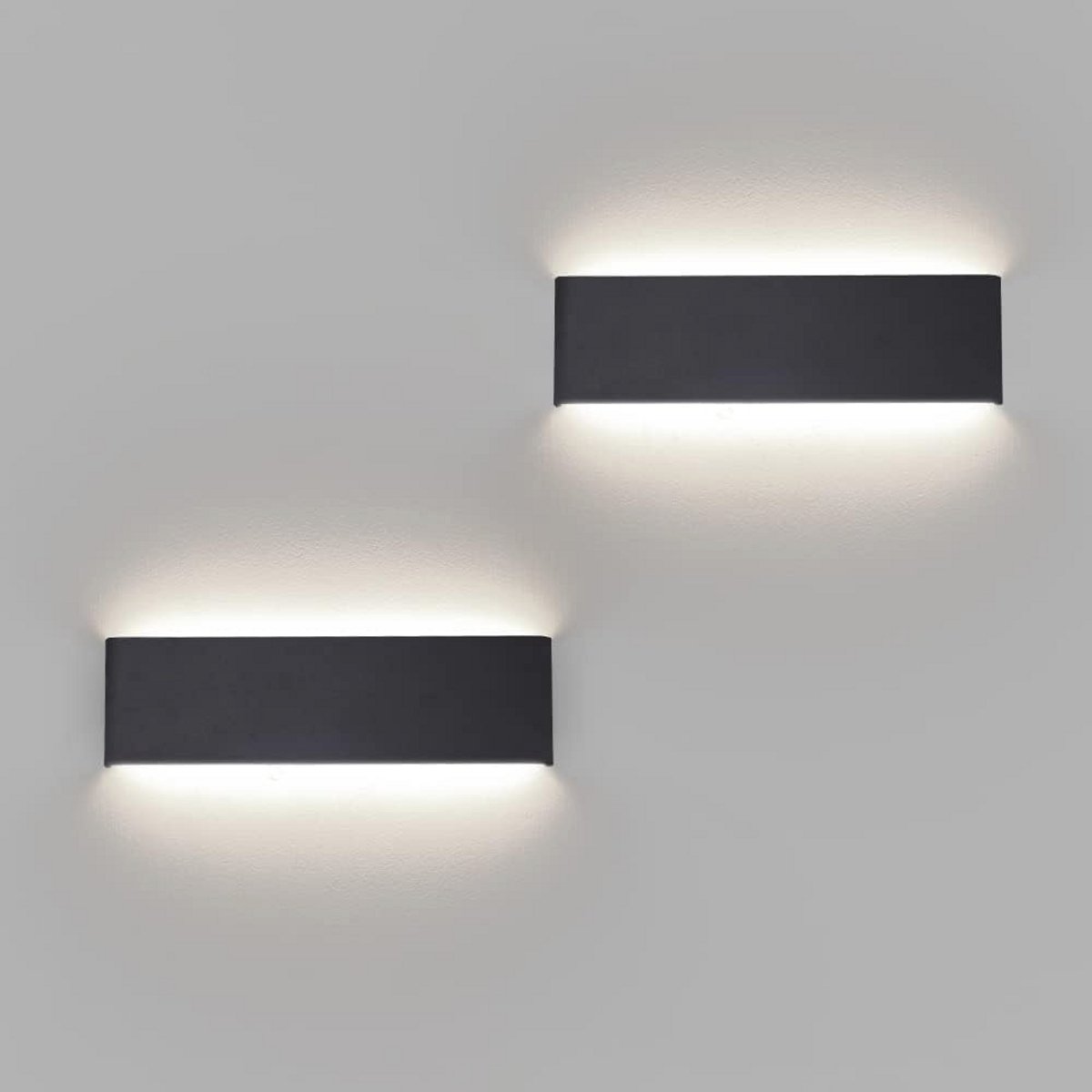 Moderne LED wandlampen voor binnen - 10W, 31 cm, zwart, up-down verlichting