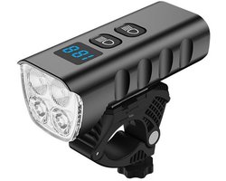 GELLDG LED Fietsverlichting - 1600 Lumen - Fietslamp USB Oplaadbaar - Fietsverlichting met Powerbank - Voorlicht MTB & Racefiets Verlichting - Waterdicht - Fietsverlichting voor nachtelijke ritten