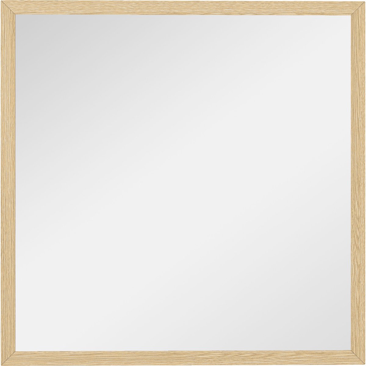 HOMCOM Wandspiegel - Glas - 50x50x2cm - Natuurlijk hout