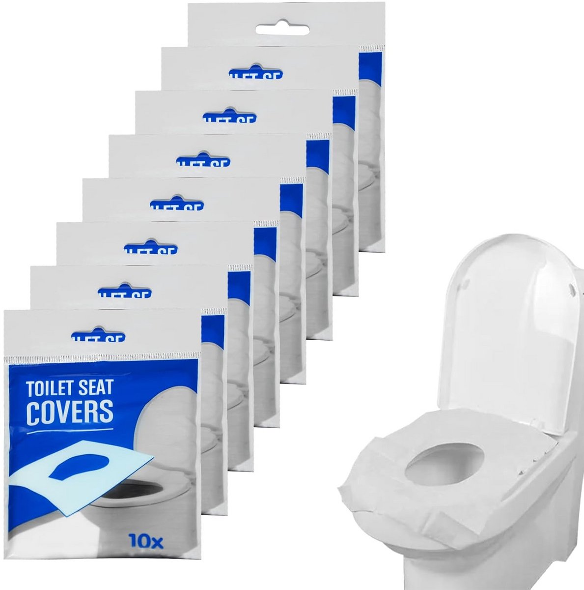 80 Stuks Wegwerptoiletbeschermer, Wegwerptoiletbeschermer, Wegwerptoilethanddoek, Wegwerptoiletmat voor Openbaar Hotel Campingreis