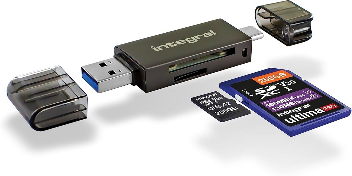 Dual Interface Micro SD & SD Geheugenkaartlezer - USB3.0 & USB-C Adapter met Hoge Snelheid