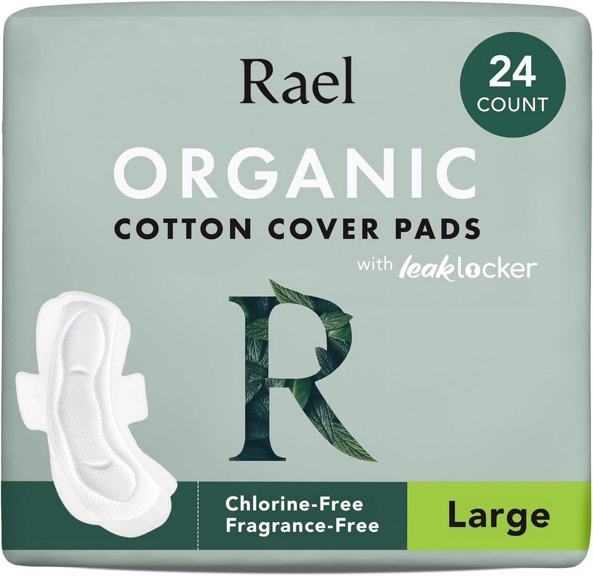 Biologisch Katoenen Maandverband Vrouwen - Geurloos en Absorberend - Dunne Pads met Vleugels (Groot, 24 Stuks)