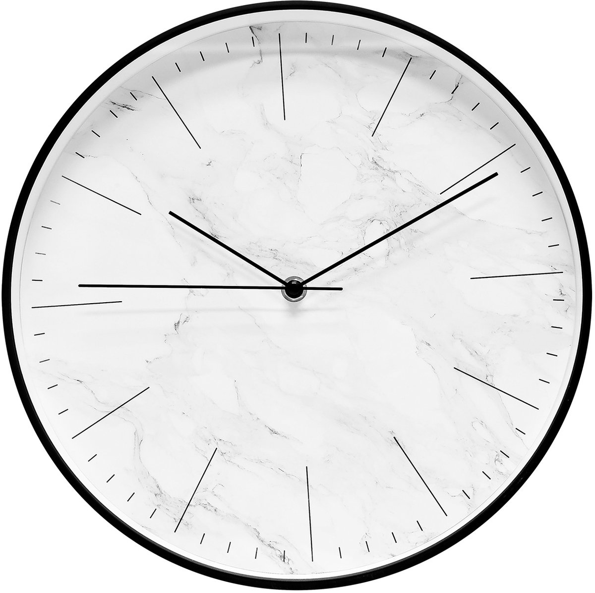 TECHNOLINE Kwarts wand klok, marmer design zwart