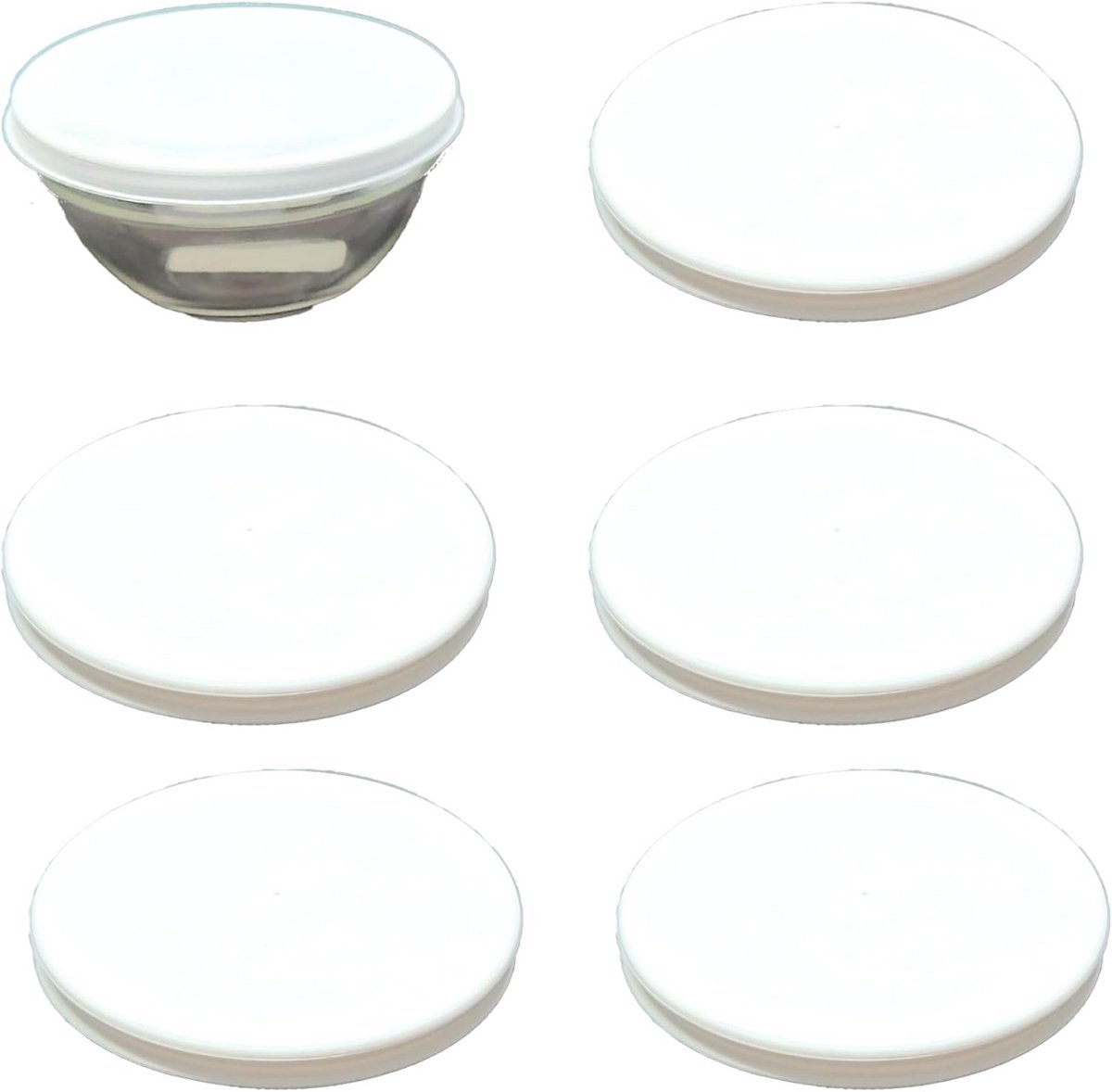 Set van 6 Witte Deksel voor Ø 14 cm Kommen