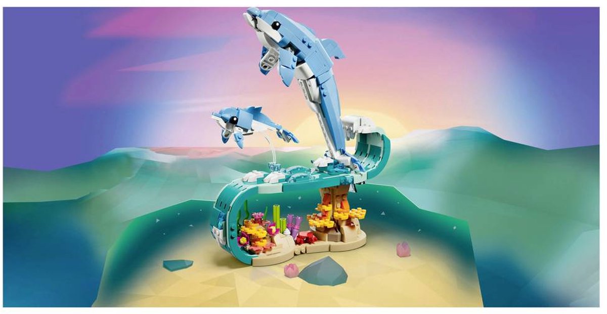 LEGO® Creator 3in1 Zeedieren: Prachtige Dolfijnen - Bouw Om tot een Zeepaardje of Krab - 31385 — afbeelding 15