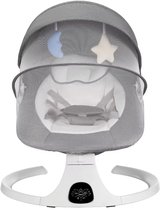 Laavir® Baby Swing – Elektrische Babyschommel – Automatische Wipstoel met Bluetooth & Afstandsbediening – Schommelstoel met 5 Snelheden – 5-Puntsgordel – Wasbare Hoes – Tot 9 kg – Grijs