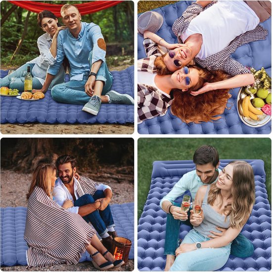 Zelfopblazende Slaapmat voor 2 Personen - Campingmatras 10 cm Dikte, Ideaal voor Outdoors van Merkloos — afbeelding 4