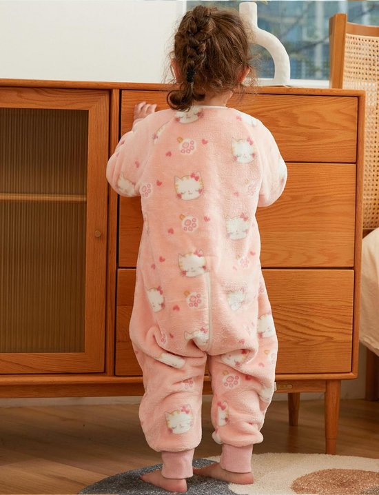 Warme Flanellen Babyslaapzak met Voeten 3.0 TOG - Winter Slaapoverall met Dierenprint — afbeelding 3