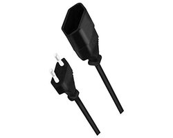 odedo Euro verlengkabel kabelverlenging stroomkabel verlenging CEE 7/16 type C-stekker eurostekker naar type C Euro socket TV PC computer monitor lamp huishoudelijke apparaten PS5 (2 m zwart)