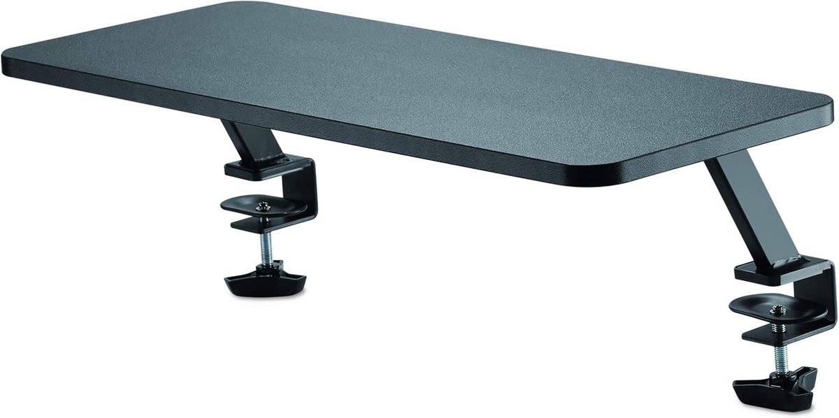 Monitor Riser Stand - Clamp to Monitor Shelf for Desk - Extra Wide 25.6" (65 cm) For up to 34" Monitors - Black (MNRISERCLMP)