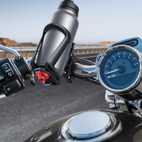 Bidonhouder voor fiets of motorfiets - Geschikt voor bidons met een diameter van 50-75 mm - Maximale inhoud van 500 ml - Geschikt voor mountainbikes, e-bikes en kinderwagens - Kan op het frame of stuur worden gemonteerd — afbeelding 3