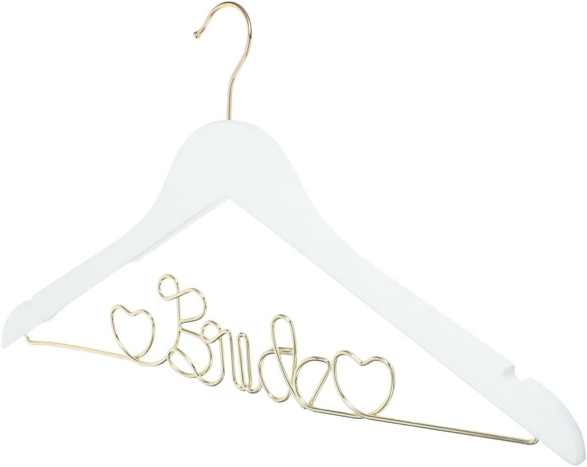 Hanger voor Trouwjurk - Witte Metalen Bruidscadeau met Kalligrafie
